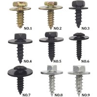 10Pcs Mixed Car Body Fender Screw 5mm 5.5mm 6mm 6.3mm Metal Self Tapping Screw Rivet Fastener Bolt