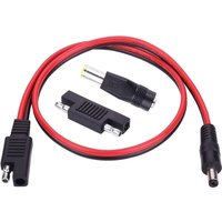 DC 5.5mm x 2.1mm Male To SAE Plug Cables with SAE Polarity Reverse & DC 8mm Adapter for Automotive RV Solar Panel 14AWG 2ft/60cm