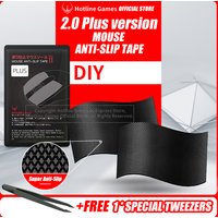 2 Pcs Hotline Games 2.0 Plus Mouse Anti-Slip Grip Tape DIY Version for Mouse,Grip Upgrade,Moisture Wicking,Pre Cut,Easy to Apply