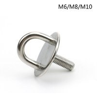 1pcs Pad Eye Plate with Enclosed Hook 304 Stainless Steel Staple Ring Hook U-Shaped Hardware for Boat Swing
