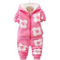 Winter Baby Mädchen Baumwolle Kleidung Sets Herbst Kleinkind Jungen Mädchen Warme Mit Kapuze Zipper Mäntel Hosen 2Pcs Anzug Kinder Mode Outfits