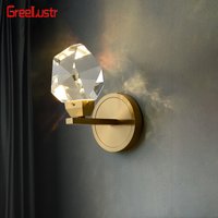 Modern Luxury Crystal LED Wall Light Fixtures Copper Wall Sconce Lamp Decor Lights Home Bedside aisle entrance Indoor Lighting