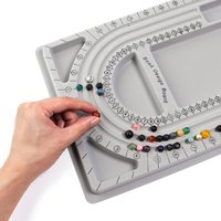 Louleur Beflocktes Perlenbrett für Armband, Halskette, Tablett, Perlenzubehör, Messwerkzeuge, Kunsthandwerk für die Schmuckherstellung, DIY