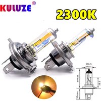 KULUZE 2 Pcs H1 H3 H4 H7 H8 H11 Super Yellow Headlamp 2300K HB3 HB4 9012 Halogen Lamp Upgrade Rain And Fog Proof Light Car Bulb