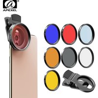Apexel kamera objektiv kit 0,45 x breit 52mm uv voll blau rot farbfilter cpl nd32 stern filter für nikon canon eos iphone alle handys