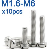 10pcs/lot M1.6 M2 M2.5 M3 M4 M5 M6 304 A2-70 Stainless Steel GB65 Slotted Cap Head Slot Column Round Cheese Head Screw Bolt