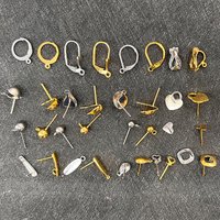 20pcs Stainless Steel French Hoops Earrings Clasps Hooks Fittings DIY Jewelry Making Hook Earwire Earring Findings Settings Base