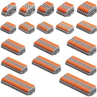1PC Wire Connector 2-30 Pins Fast Universal Compact Conductor Wiring Cable Electrical Push-in Butt Terminal Block Can Be Screwed