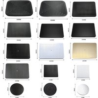 8/10/12 Inch Rainfall Shower Head Round Square ABS Rain Shower Head Pressurized Big Overhead Shower Black Chrome Gold Grey