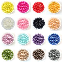 3/4/6/8/10/12mm Acrylic Plastic Round With Hole ABS Imitation Pearl Beads Loose Spacer Bead For Jewelry Making Finding Supplies