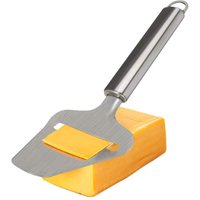 LMETJMA Stainless Steel Cheese Slicer Heavy Duty Plane Cheese Cutter Non-Stick Cheese Slicer Knife Server KC0331