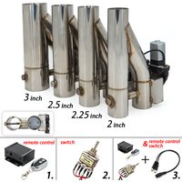Tuyau en Y en acier inoxydable 304, coupure d'échappement électrique, double Valve marche/arrêt avec contrôleur, Kit de tuyaux coupés