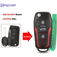 jingyuqin Folding Car Key Remote 315/433Mhz For Ford Fiesta Focus 2 Ecosport Kuga Escape C Max Ka 3 Buttons key Fob HU101 / FO21