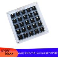 QMK VIA Keyboard 25 Key Mechanical Programmable Programming Macro Keypad 5x5 Shortcut RGB light Custom keyboard PS Office