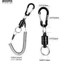 Booms Fishing Magnetic Net Release Holder With Coiled Lanyard Fly Fishing 3.5kg Strong Magnet Carabine Fast Buckle AntiDrop Rope