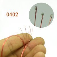 0.1mm Wired Chip Led SMD 0201/0402 3V Led Lamp Models Train Pre-soldered Micro Litz