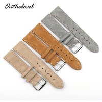 Vintage Suede Watch Strap 18mm 20mm 22mm 24mm Handmade Leather Watchband Replacement Tan Gray Beige Color for Men Women Watches