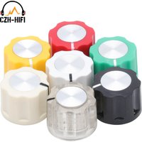 10pcs Audio Knob 16X12mm 1/4'' brass insert ABS Plastic Pointer Knob Fluted Mirror Cap for Guitar AMP Effect Pedal Stomp Box DIY