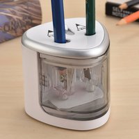 Automatischer Bleistiftspitzer, zwei Löcher, elektrischer Touch-Schalter, Bleistiftspitzer, Schreibwaren, Heimbüro, Schulbedarf