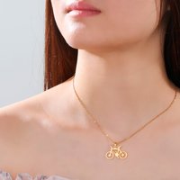 Unift Bicycle Necklace Gold Color Stainless Steel Bike Necklace Women Trendy Party Jewelry Sports Cyclists Lover Gift