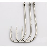 50pcs Fishhook Long Shank Fishing Hook 1#-12# High Carbon Steel Sharp Barbed Offset Narrow Bait Fishing Hooks Tackle Box