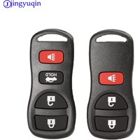 Jingyuqin 3/4 boutons entrée à distance clé de voiture housse coque gousset couverture pour Nissan Armada Xterra Pathfinder frontière quête Titan Murano