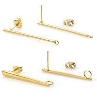 Aiovlo 10pcs/lot Stainless Steel Fashion Long Earrings Pendant Connector for DIY Earrings Jewelry Making Supplies findings