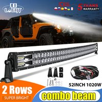 CO LIGHT 22 32 42 52 pouces barre lumineuse LED incurvée COMBO 420W 620W 820W 1020W double rangée conduite tout-terrain voiture camion 4x4 SUV ATV 12V 24V