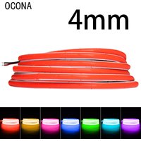 OCONA DC 12V 24V Super cienka 4mm wielokolorowa taśma LED COB do szafki samochodowej DIY 480LED niebieska/różowa/czerwona/fioletowa taśma LED