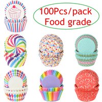 100Pcs Muffin Cake Wrapping Cups Paper Event Party DIY Kitchen Baking Cake Place Mould Cupcake Cake Dessert Oilproof Box 7cm