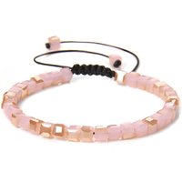 Fashion 4MM Cube Crystal Beads Bracelets For Women Men Coloful Glass Cristal Braided Bracelet Adjustable Handmade Thin Jewelry