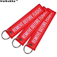 Voikukka Jewelry Colorful Aviation Gifts Remove Before Flight Memorial Key Embroidery Pendant Tags Keychain Rectangle Keyring