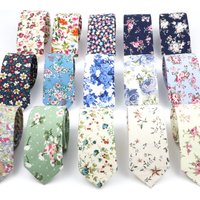 New Cotton Floral Tie For Men Women 6CM Slim Skinny Neck Tie For Wedding Party Dress Accessories Casual Print Flower Neckties