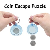 Coin Escape Puzzle Magic Tricks Coin Out Coin Disappear Beginner Magicians Fantastic Coin Disappearing Magic Props Toy