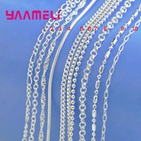 Promotion 100% Authentic 925 Sterling Silver Color Chain Necklace with Lobster Clasps fit Men Women Pendant 10 Design 16-30 Inch