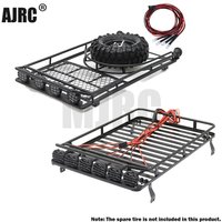Metal roof rack with 4 LED lights for 1:10 RC Rock Crawler SCX10II 90046 90047 SCX10 D90 Wrangler Trx4 luggage rack
