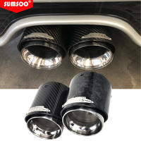 Genuine SUMSOO 1PC Silver Chrome Carbon Fiber Car Accessories Muffler Tip For Mini Cooper Exhaust R55 R56 R57 R58 R59 R60 R61