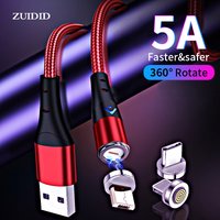 5A Magnetic USB C Cable Super Fast Charging Micro USB Type C For iPhone Samsung Xiaomi Huawei Android Charging Cable