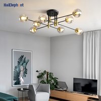 Nordic Black Gold LED Chandelier Modern Bedroom Living Room Dining Room Study Chandelier Home Interior Decoration Lighting Lamps