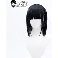 Qiao Ling Cosplay Wig Devil Game Time Agent Cosplay HSIU Black Short Hair Free Brand Wig Cap Time Agent Wig
