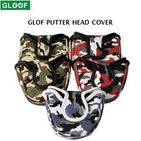 Golf Mallet Putter Head Cover , Semicircular Camouflage PU Leather with Magnetic Closure Waterproof Thicken Accessory