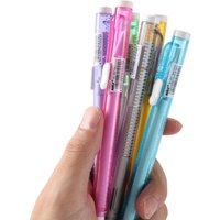5Pcs/set Color Automatic Kawaii Eraser Plastic Holder Rubber Pen Replaceable Core Art Drawing Writing Error Correction Supplies