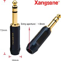 Xangsane XS-6001Au 2pcs 4pcs pure copper gold-plated 6.35mm 6.5mm dual-channel microphone audio pair recording cable plug