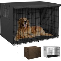 Pet Dog Kennel Cover 210D Oxford Dustproof Waterproof Durable Dog Cage Dust Cover Outdoor Foldable Universal Dog Cage Accessory