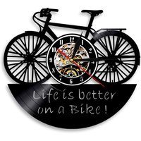 AliExpress NONE Life Is Better On A Bike Vinyl Record Wall Clock Modern Better Life Wall Clock Motorcycle Rider's Motto Bikers Bicycle Cyclist