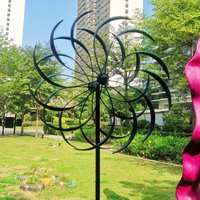 Bird Repeller Double Rotating Iron Windmill Spinner Durable Practical Multi-functional Rainbow Bird Pinwheel