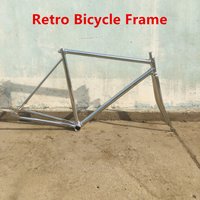700C Vintage Bike Frame Retro Silver 52cm Single Speed Bicycle Fixie Commuter Lady High Strength Carbon Steel Cycling Parts