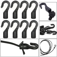 5/10 Pcs Plastic Rope Buckle Open End Cord Straps Hooks Snap Boat Kayak Elastic Ropes Buckles Camping Tent Hook Outdoor Tool