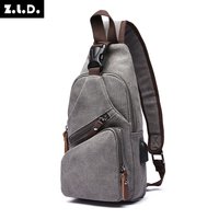 Men Canvas Chest Bags Business USB Charging Casual Bag for Travel Outdoor Chest Bags dropshipping Chest Bag