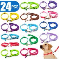 24Pcs Dog Harness Printing Cat Leashs Training Mesh Chest Strap Supplies Adjustable Outdoor Walking Head Lead For Puppy And Pet